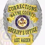 Traditional Corrections Shield Badge with Eagle Top, Floral Motifs, Rays Background view 5