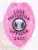 Detailed image of a bright pink Lost Prevention Officer badge made of metal, topped with an eagle design, black lettering "LOSS PREVENTION OFFICER 2451," and a round emblem in the center displaying patriotic symbols and justice-themed wording, designed with a safety pin for secure fastening.