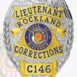 Modern Corrections Shield with Eagle Top, Laurel Accents, 4 Ribbon Text Panels, Reef Border Badge view 5