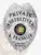Custom silver police detective badge for Alabama private detective R. Franklin, decorated with an eagle symbol at the top, black embossed lettering "PRIVATE DETECTIVE," the Alabama Great Seal in the center, two American flags on each side, and a safety pin for secure attachment.