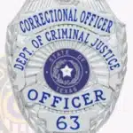 Vintage Corrections Badge with Eagle Top, Starburst Background, 4 Text Panels, Laurel Edge 3-E17CB view 3