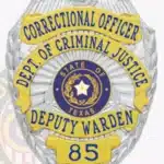 Vintage Corrections Badge with Eagle Top, Starburst Background, 4 Text Panels, Laurel Edge 3-E17CB view 5