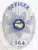 Indiana Department of Corrections custom badge, oval-shaped silver metal with a prominent 7-point star centerpiece, embossed text in blue reading "OFFICER" and "DEPARTMENT OF CORRECTIONS," and a unique ID number 964; includes a safety pin attachment for easy wear.