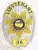 Silver oval corrections badge with gold 7-point star and panels, displaying the Indiana Department of Corrections seal, blue text 'LIEUTENANT,' badge number 96, and safety pin attachment.