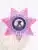 Custom BCAM pink 7-point star metal badge for the Illinois Department of Corrections, featuring intricate embossed detailing on each star point, with a central circular seal displaying the "STATE OF ILLINOIS" emblem including a bald eagle and landscape, encircled by blue text "ILLINOIS DEPARTMENT OF CORRECTIONS," and a unique badge number 3558 at the bottom; includes safety pin attachment.