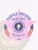 Custom BCAM pink 5-point star metal badge with a circular banner for Washington Juvenile Corrections, featuring embossed floral detailing on the star, a central blue and white circular seal with the text "STATE OF WASHINGTON," surrounded by blue text "PAROLE OFFICER JUVENILE CORRECTIONS WASHINGTON," and additional banners reading "DRUG UNIT" and "WILSON CITY" with badge number 365 at the bottom; includes a safety pin attachment.