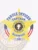 Washington Juvenile Corrections custom badge in gold, shaped as a 5-point star with embossed patterns inside a silver circular banner, featuring the official state seal in blue and gold at the center, blue text around it reading "PAROLE OFFICER JUVENILE CORRECTIONS WASHINGTON," and silver banners indicating "CAPTAIN," "WILSON CITY," plus badge number 25; fitted with a safety pin fastener.