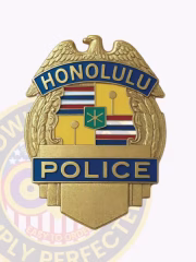 Honolulu Police Badges In Gold Color