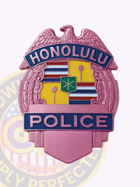 Honolulu Police Badges In Pink Color
