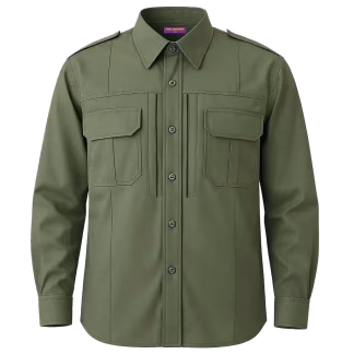 Performance Tactical BDU Shirt - RipStop Long Sleeve with Zipper - Green