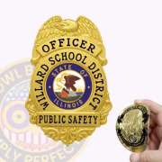Gold flex badge for school district officer