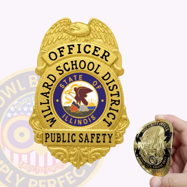 Gold flex badge for school district officer