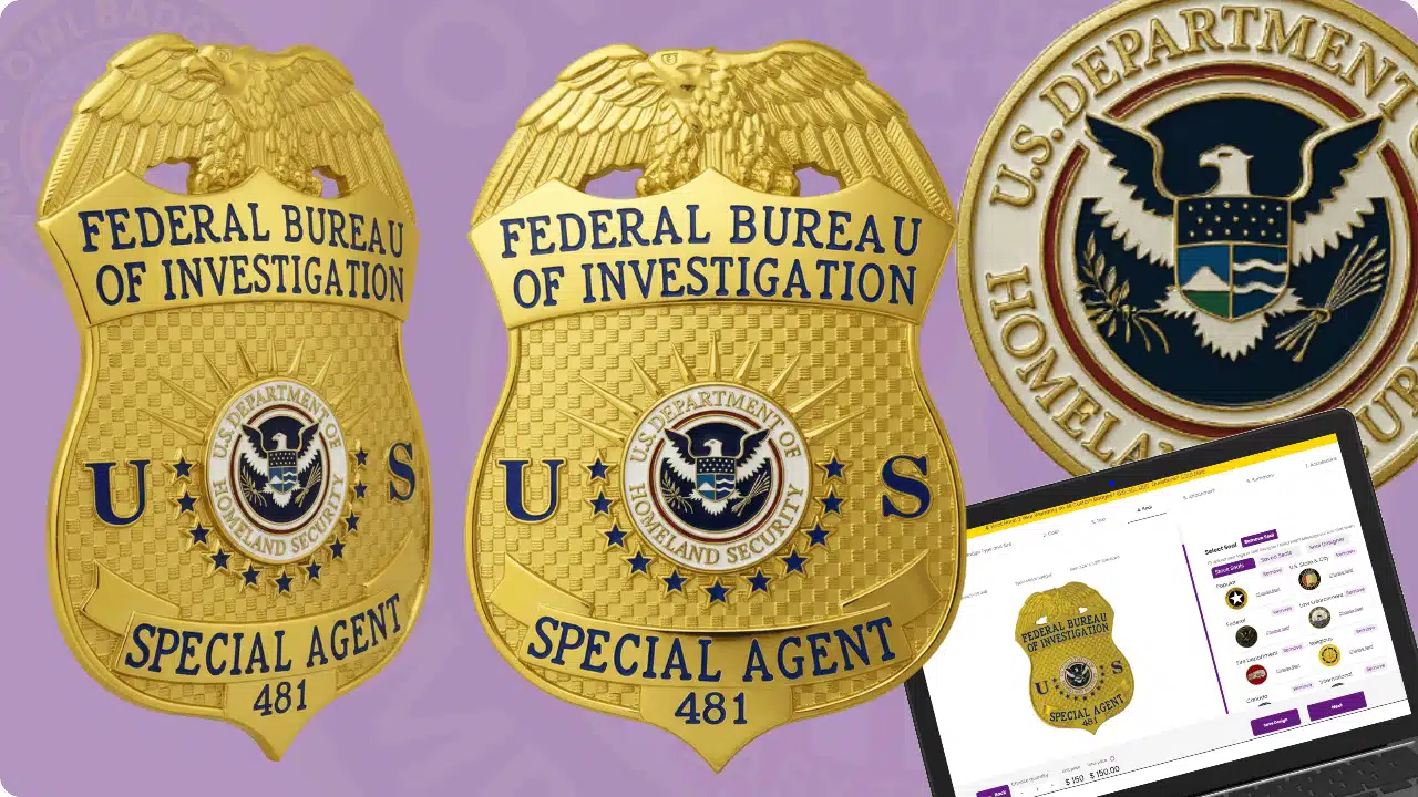 Fbi badge with special agent designation federal bureau of investigation badge
