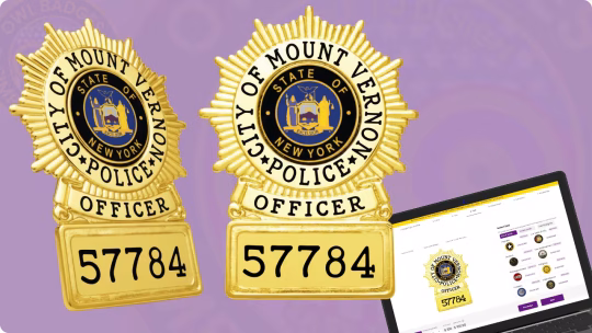 New York City Police Badges of Two police badges with numbers