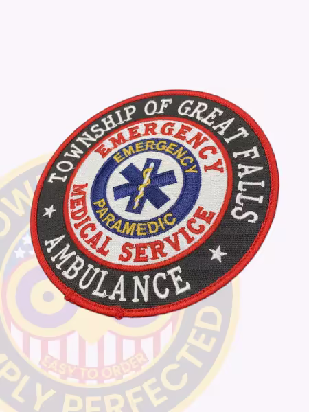 Emergency medical service embroidered patch design