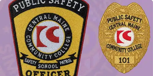 Embroidered badges and patches for public safety officers