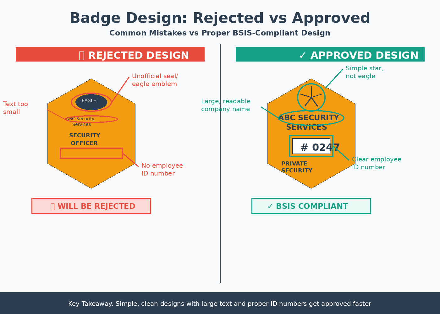 Before and after badge comparison