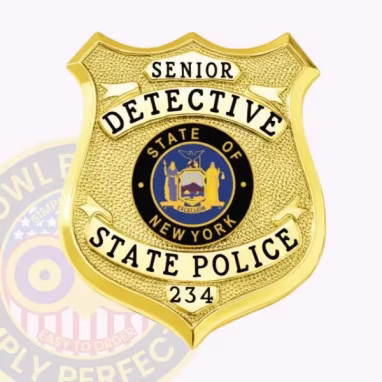State Shield Badge Front. State Police detective badge