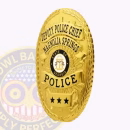 Deputy Police Chief Oval Side View. Side view of a gold oval badge for deputy police chief