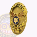 Fort Campbell Security Forces Side. Side view of a Fort Campbell Security Forces oval badge in gold.