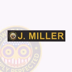 Nt700-1l name tape embroidered. Embroidered name tape for j. Miller with arizona state seal.