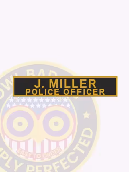 NT700-2 Name Tape Embroidered Front. Front view of an Embroidered police officer name tape.