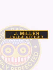 NT700-2 Name Tape Woven Front. Front view of a woven police officer name tape for J. Miller.