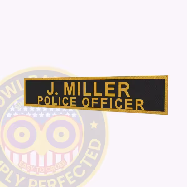 NT700-2 Name Tape Woven Side. Side view of a woven police officer name tape.