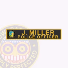Nt700-2l name tape embroidered. Embroidered name tape for police officer j. Miller with california state seal.