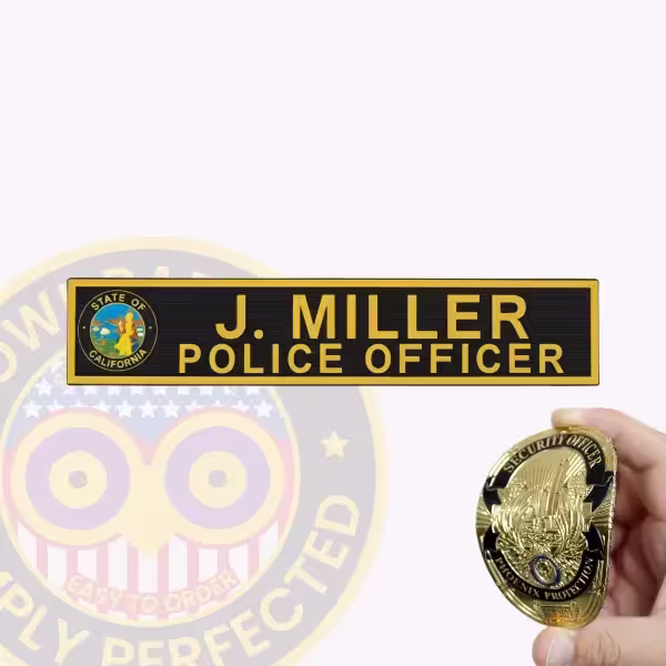 NT700-2L Name Tape Flex. Flex name tape for police officer with California state seal.