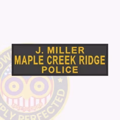 Nt700-3 name tape embroidered. Embroidered maple creek ridge police name tape for j. Miller.