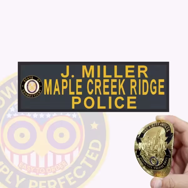 NT700-3L Name Tape Flex. Flex name tape for police officer with Connecticut state seal.