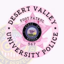 Pink 5 Point Star Badge for University Police Front. Front view of a 5-point star badge in pink for Desert Valley University Police