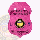 Pink Eagle Top Shield Badge for Federal Agency Front. Front view of an eagle top badge in pink for federal Environmental Protection Agency.