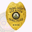 Tribal Chief Eagle Top Front. Front view of an eagle top badge in gold for a tribal chief in Red River.