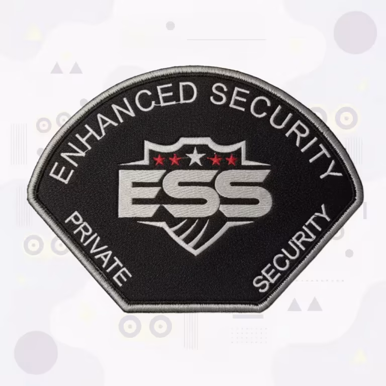 Private security company shield patch, embroidered