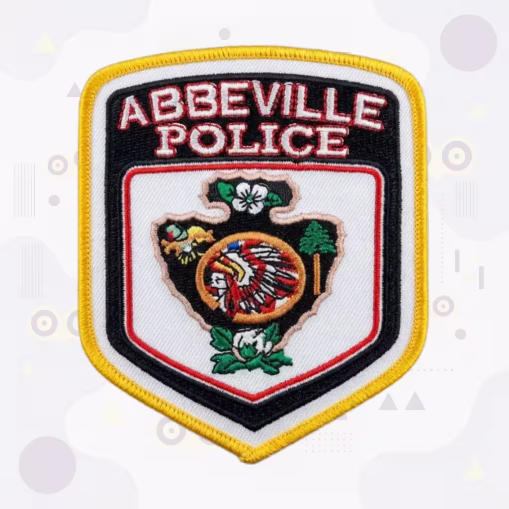 Abbeville Shield Police Embroidered Patch with Louisiana State Seal