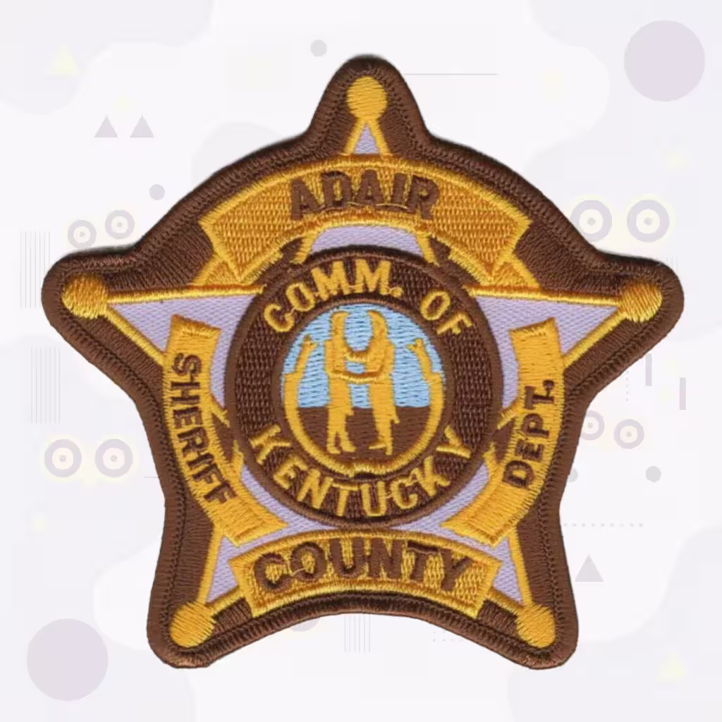 Sheriff Embroidered Patch Featuring Adair County Kentucky Six-Point Star and Commonwealth Seal