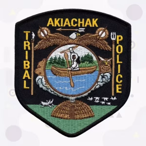 Akiachak Tribal Police Alaska Kayaker Shield embroidered patch