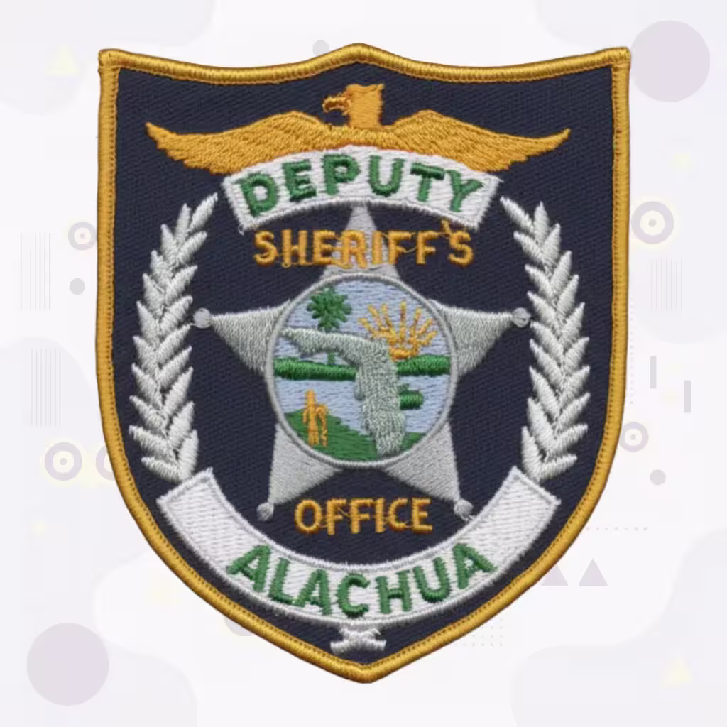 Navy Shield Sheriff Embroidered Patch with Silver Star and Florida Seal