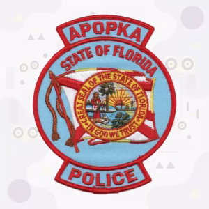 Round police patch in a size that fits a cap front
