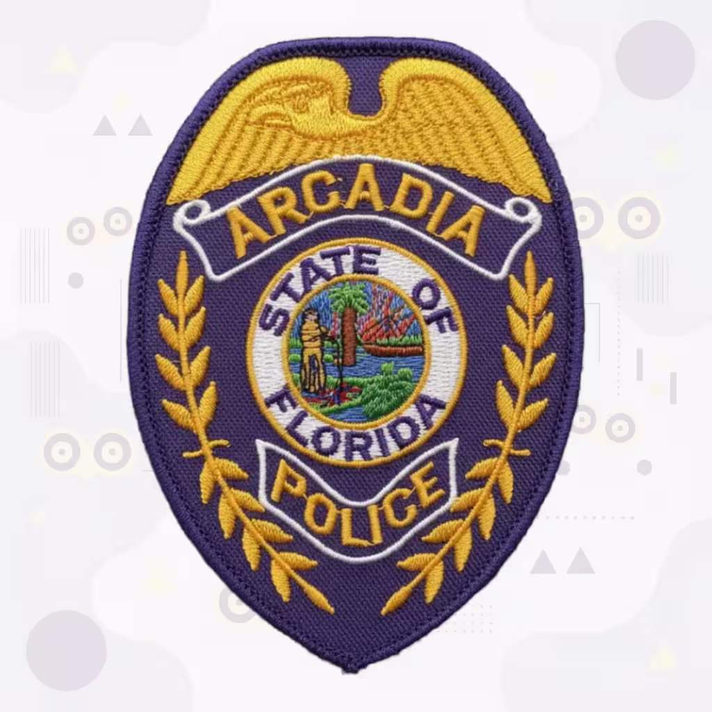 Shield Police Embroidered Patch with Gold Eagle and Florida State Seal