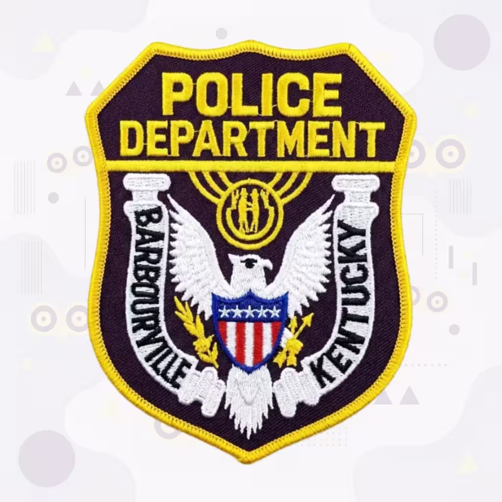 Barbourville Police Department Embroidered Patch with Bald Eagle American Shield and Kentucky Seal