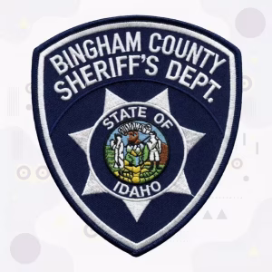 Navy sheriff patch with a gold seven-point star