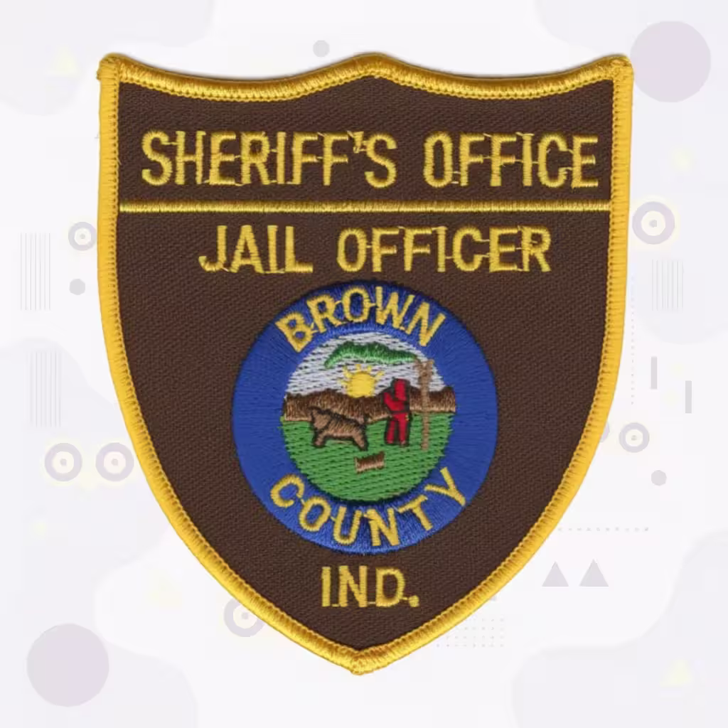 Sheriff Embroidered Patch Featuring Brown County Jail Officer Indiana Scenic County Seal