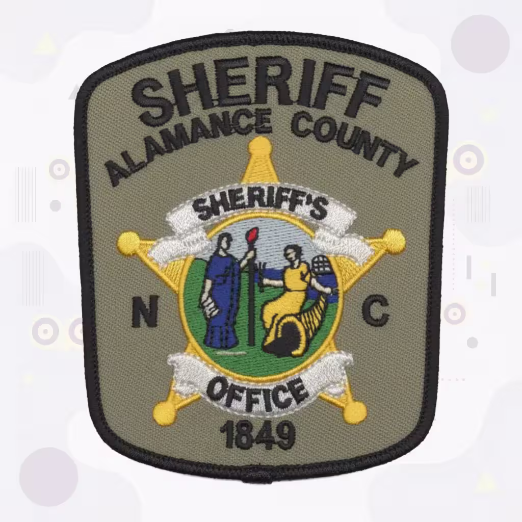 Sheriff Embroidered Patch Featuring Alamance County North Carolina State Seal and Gold Five-Point Star