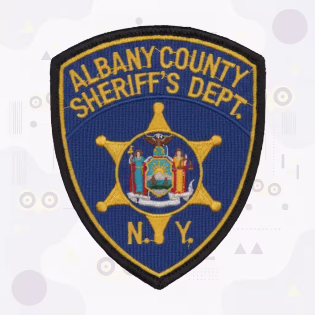 Sheriff Dept. Embroidered Patch Featuring Albany County New York State Seal and Gold Six-Point Star