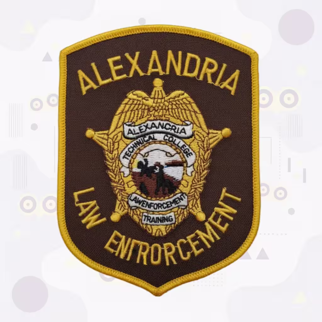 Alexandria Technical College Embroidered Patch with Law Enforcement Training Gold Badge Eagle and Shield