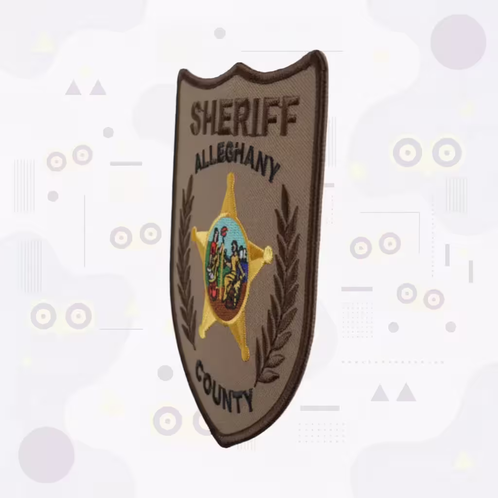 Alleghany County Sheriff Patch with Gold Five-Point Star and Laurel Branches