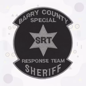 Subdued gray srt patch with a six-point star
